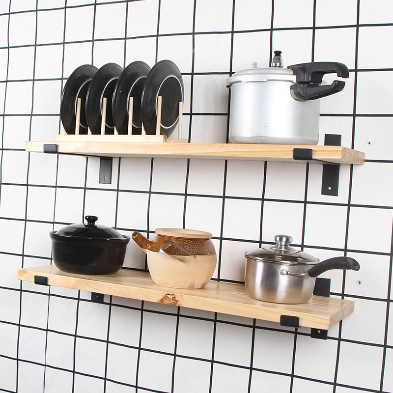 上墙上置物架大承重实木一字隔板挂墙木板厨房层板壁挂书架加宽