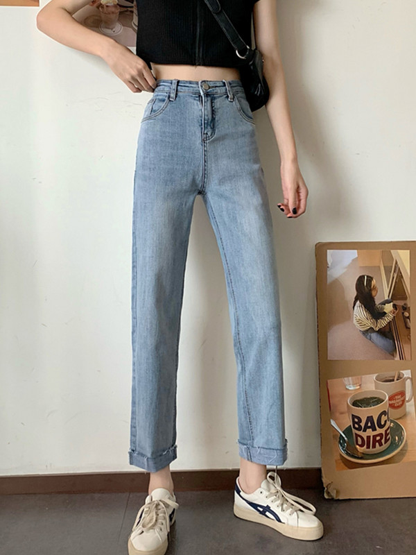 热卖新品超火cec裤子女夏季新款小个子高腰浅色牛仔裤薄款宽松九|ruв категории Женская одежда, джинсы - от Buy2taobao.com для оказания профессиональной услуги покупки агента Taobao