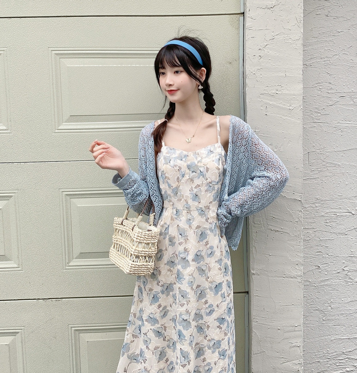 mobai自制 繁花落尽碎花吊带连衣裙女2021夏季新款温柔风仙女裙子