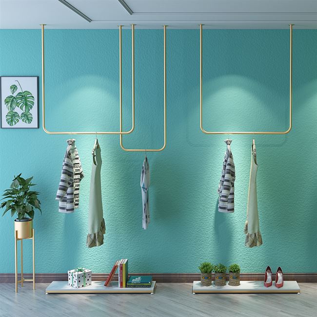 女装吊挂货架服装店陈列架上墙图片