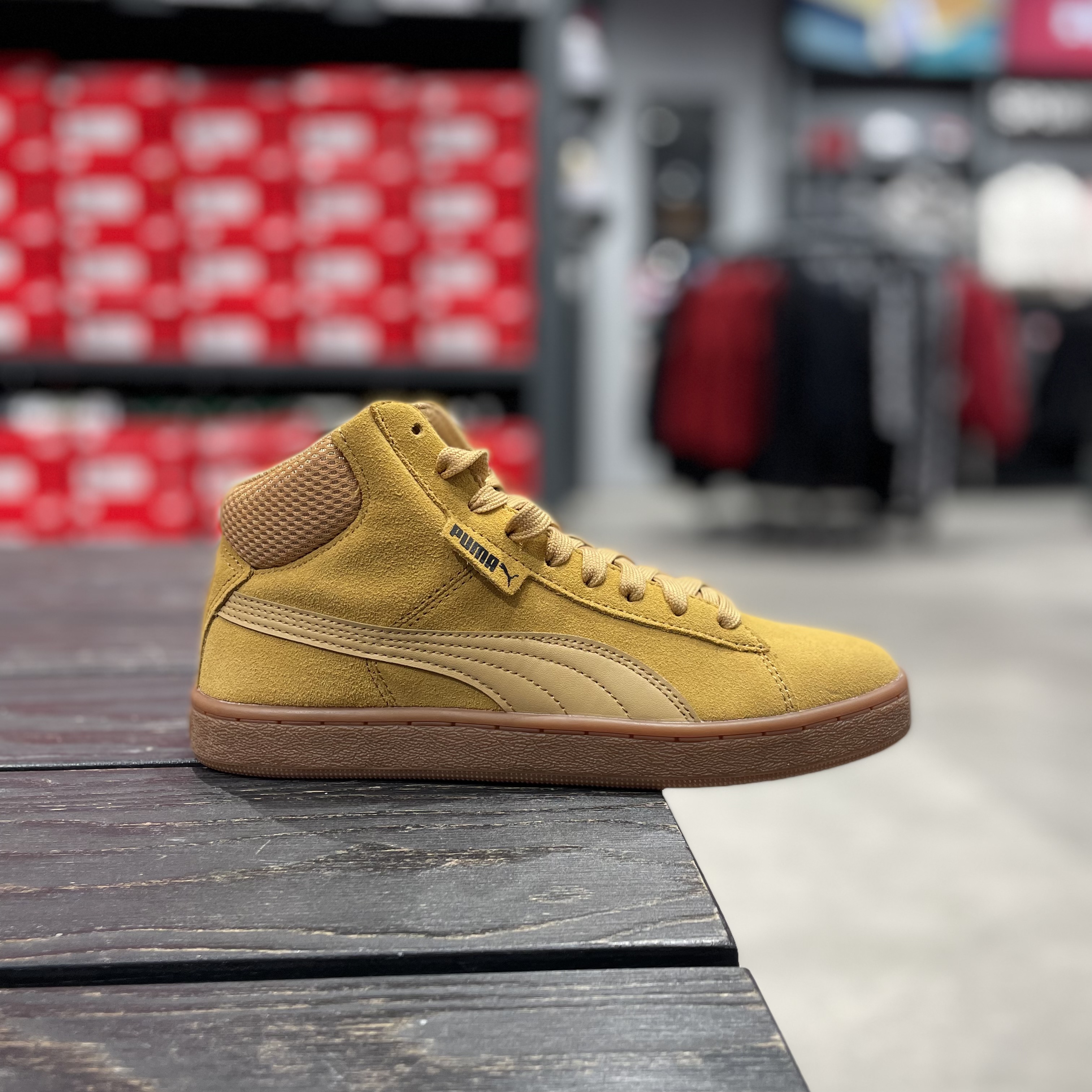 puma彪马1948mid新款秋冬黑色翻毛皮休闲复古男女高帮板鞋359138