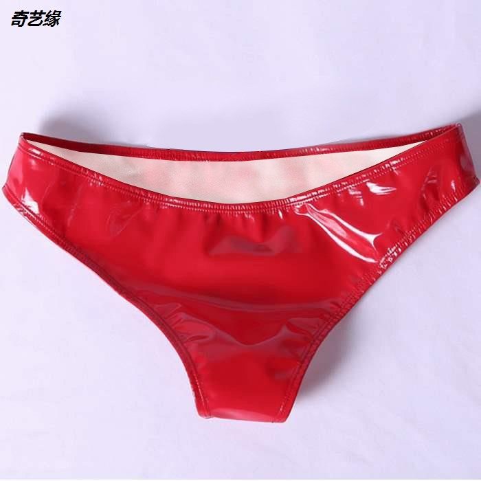 亮皮内裤女士性感亮光pu防走光皮裤钢管舞夜店表演三角低腰安全裤