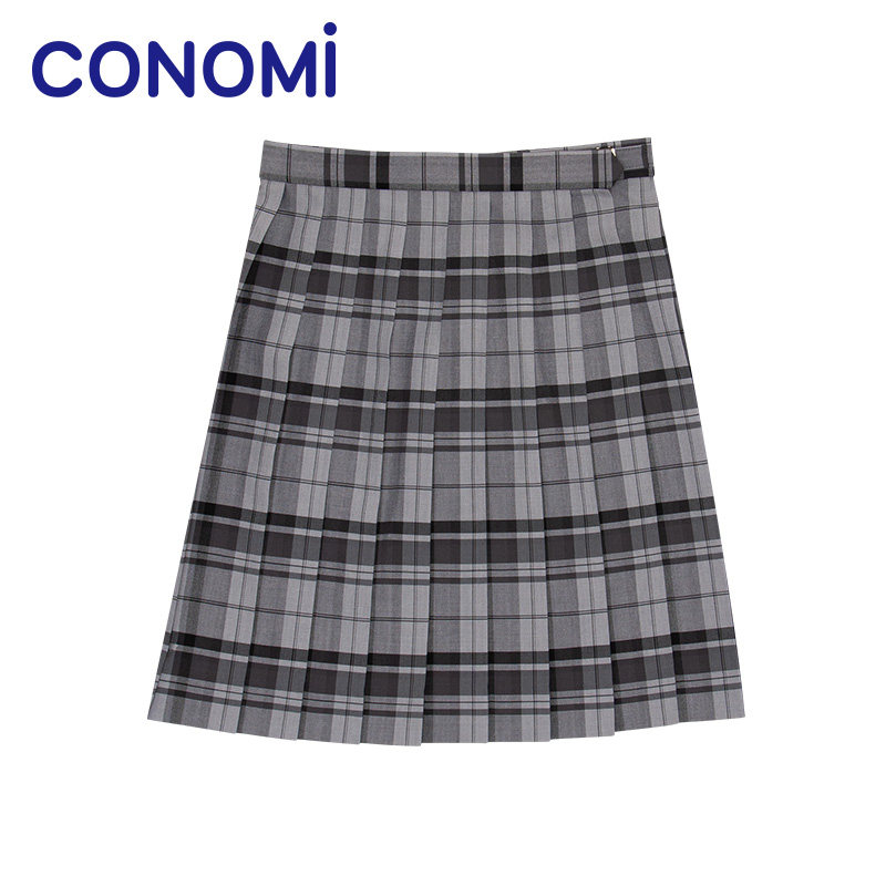 conomi日系学院风可爱灰色格arcs-2029原创正版百褶裙制服jk格裙
