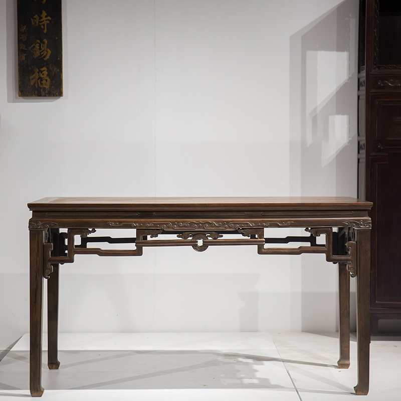 雅然文化清代红木拱璧纹长条桌明清古典家具收藏老红木桌子