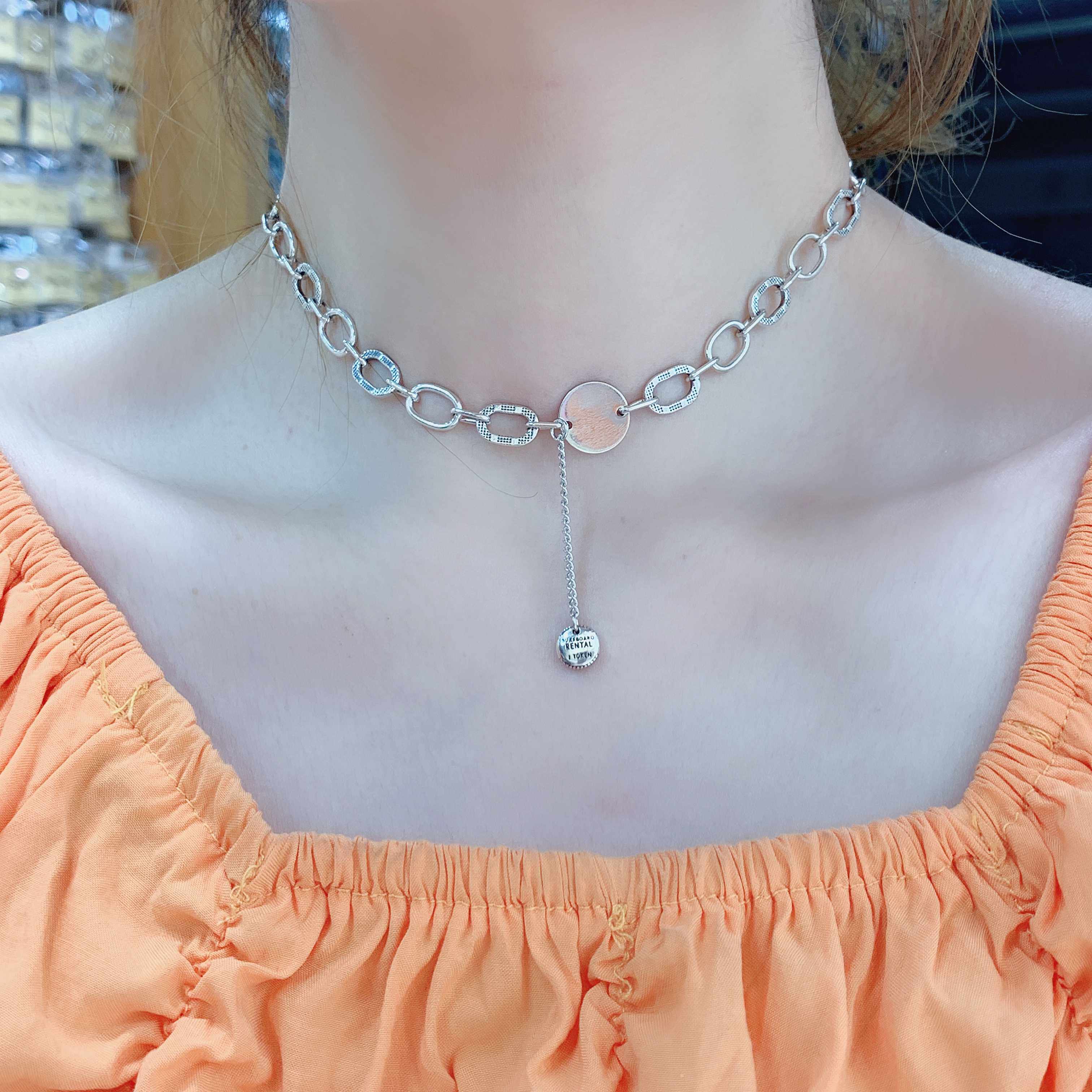 韩国潮女纯银锁骨链女颈链短款脖子饰品个性百搭简约网红闺蜜—项链