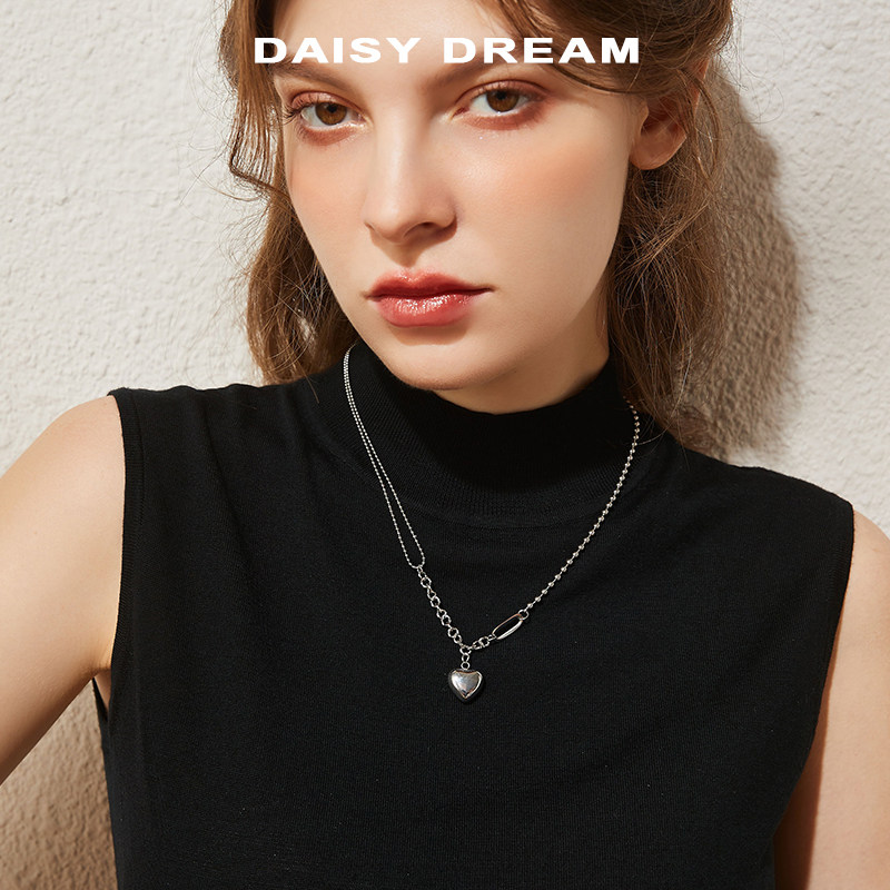 daisydream旗舰店的优惠券大全—拼接爱心项链女夏ins嘻哈毛衣链小众