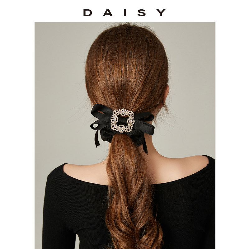 daisydream旗舰店的优惠券大全—黑色蝴蝶结大肠发圈女