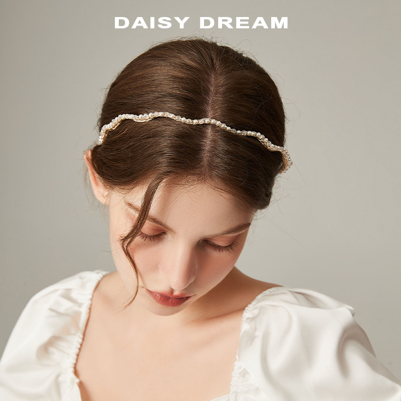 波浪发箍女百搭发饰外出发卡网红超仙头箍简约韩国气质洗脸压发