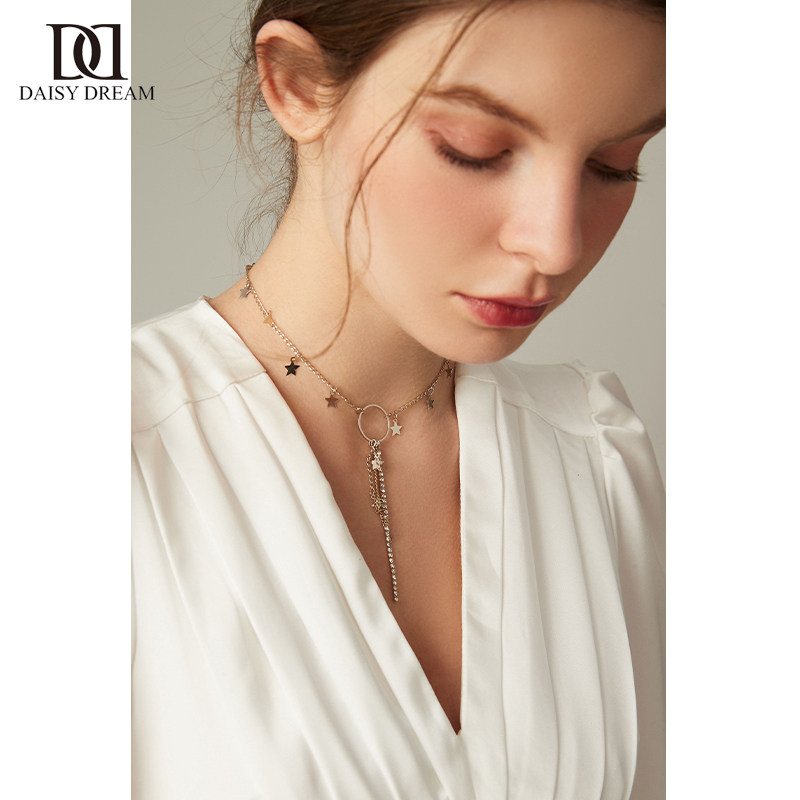 daisydream旗舰店的优惠券大全—轻奢五角星项链女小众设计感锁骨链