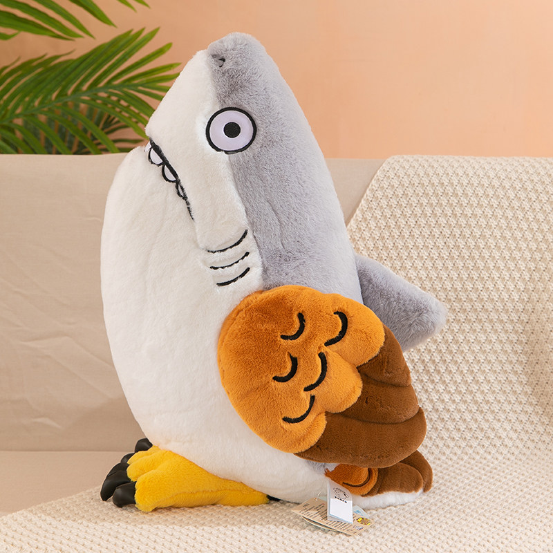00淘宝新品小鲨臂玩偶搞怪鲨雕鲨bee公仔沙雕瓜叉站岗毛绒玩具抱枕