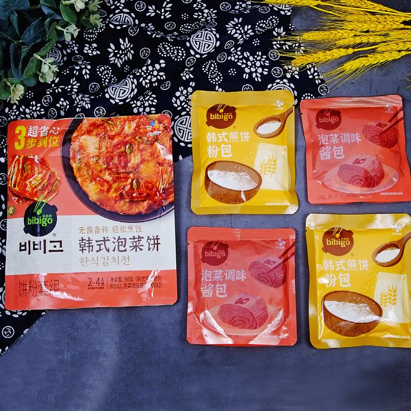 必品阁韩式香脆泡菜饼方便速食简单烹饪粉饼套装煎饼果子酸辣早餐