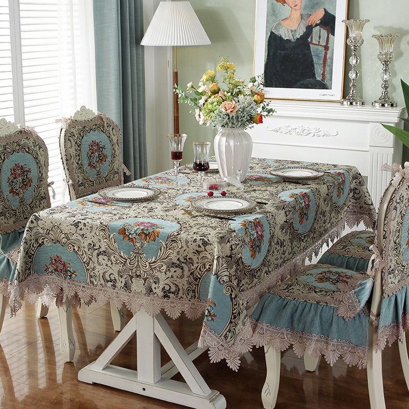 欧式餐椅套椅垫桌布套装现代简约家用茶几桌布布艺餐椅子套罩通用