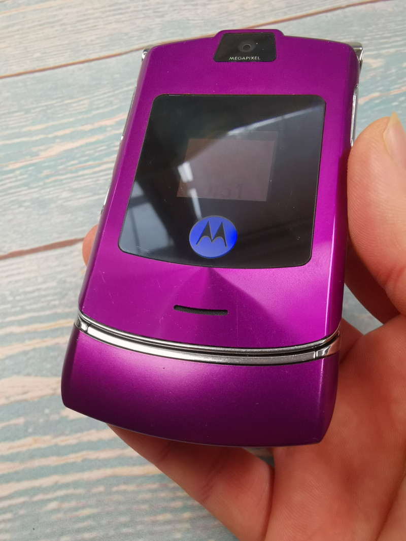 摩托罗拉v3_摩托罗拉 v3i 未上市配色 镀铬外壳 原装成色好 功能好