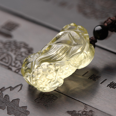 宫妃天然黄水晶财运貔貅吊坠女款水晶饰品挂件礼物招财转运项坠