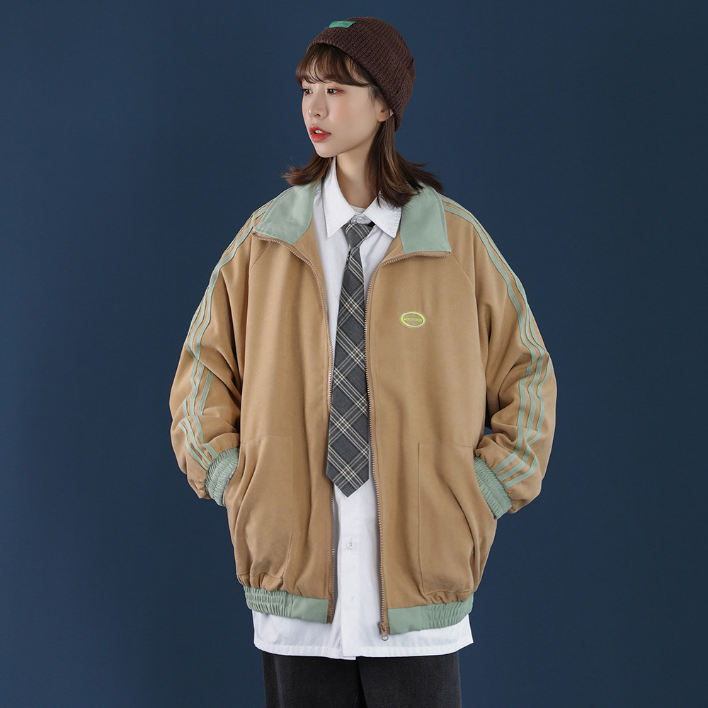 中性风 韩版学生潮牌班服夹克宽松外套原宿bf校服 jk919-p70