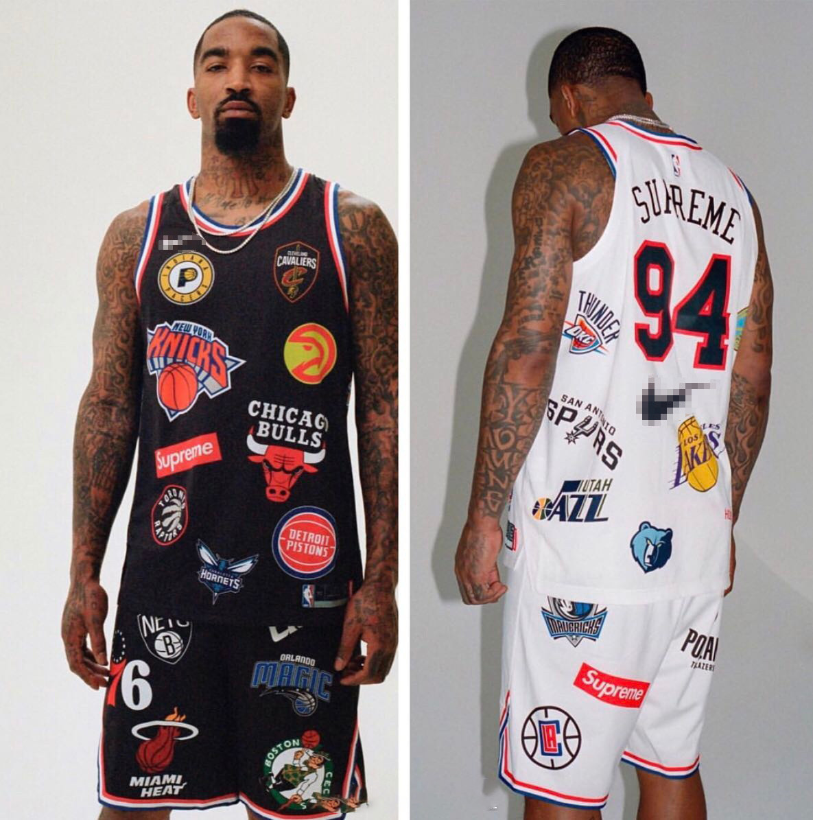 三方联名球衣94号supreme篮球服男女训练运动宽松superme背心t恤-旗舰