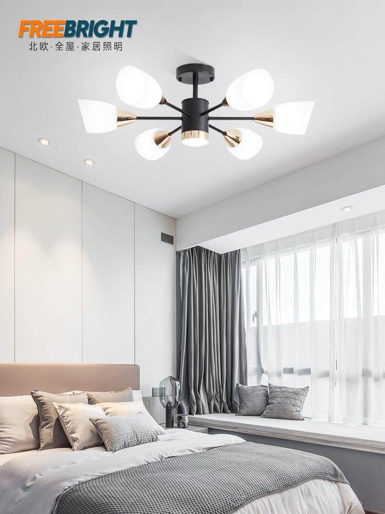 北欧风格吊灯卧室餐厅灯极简创意设计感网红轻奢现代简约主卧室灯