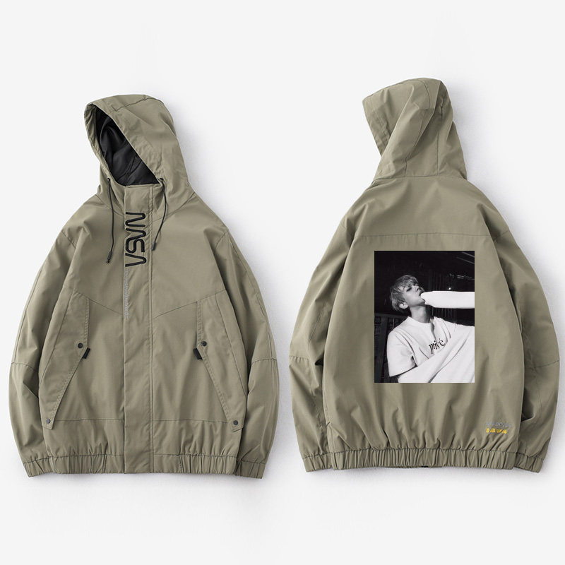 exo新款bbh边伯贤同款prive人像夹克连帽拉链开衫外套ins衣服男女
