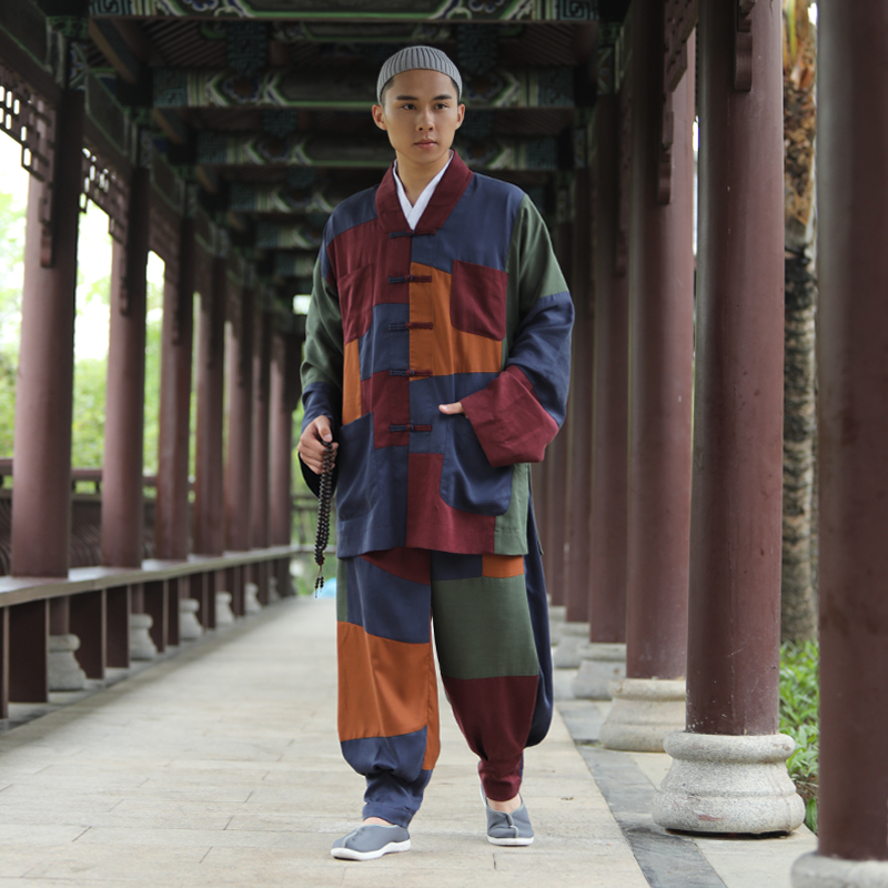 今臣尚远春夏天丝麻百衲衣短褂套装僧服僧装补丁衣僧衣和尚服佛教