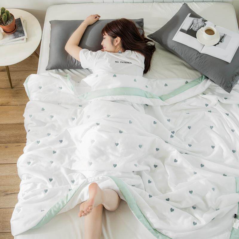 绣花水洗真丝空调被夏季冰丝薄被子单双人夏凉被天丝绸可水洗机洗