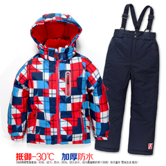 儿童滑雪服套装女童 冬 外套外加厚保暖滑雪衣户外登山服