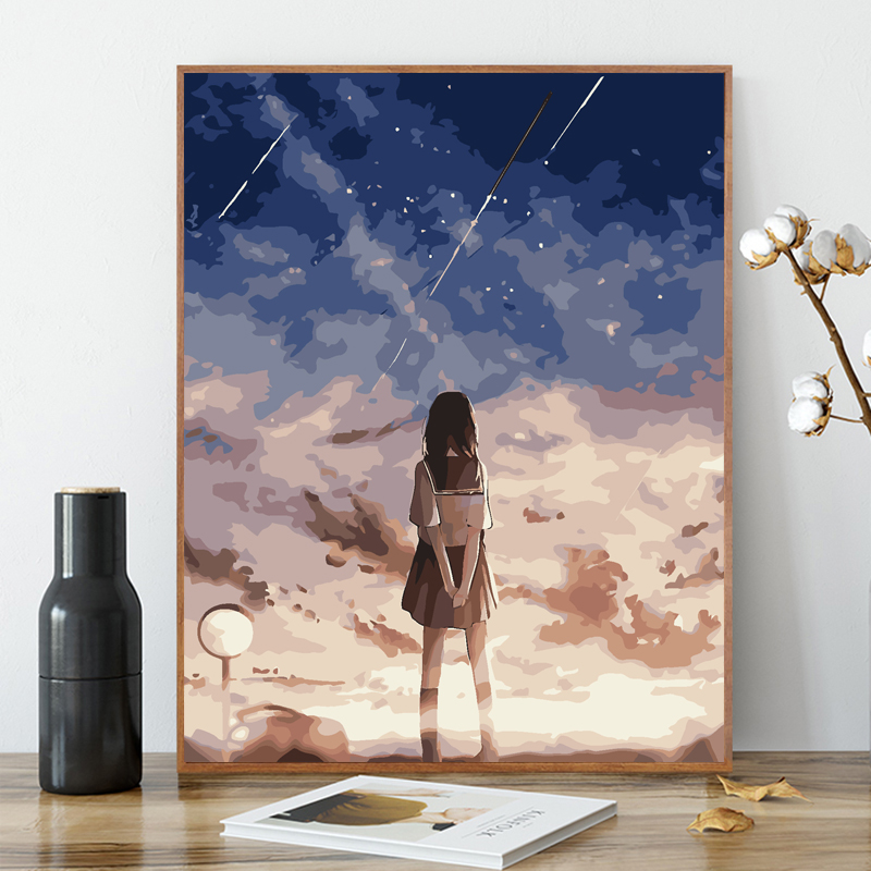 diy数字油画少女二次元动漫人物风景手绘卧室油彩装饰画ins|ruв категории Домашний быт, декоративная живопись, DIY/цифровой живописи - от Buy2taobao.com для оказания профессиональной услуги покупки агента Taobao