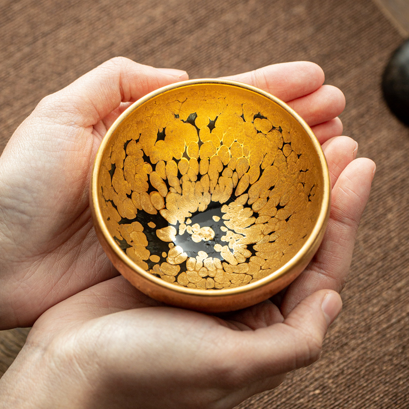 名家茶具主人杯单杯黄金盏油滴建盏纯手工茶盏喝茶杯天目大号茶碗