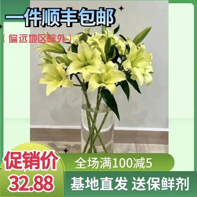 鲜花花束云南基地直发香水百合花速递同城教师节母亲节单头多头