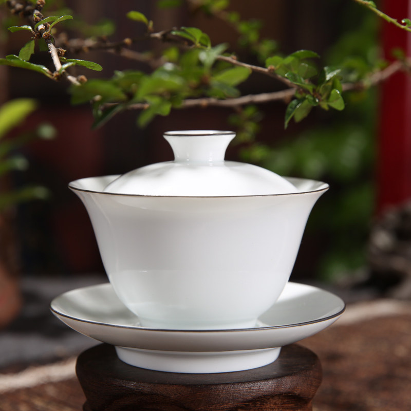 茶杯功夫改口三才古代茶碗大号盖碗茶功夫茶盖碗盖碗