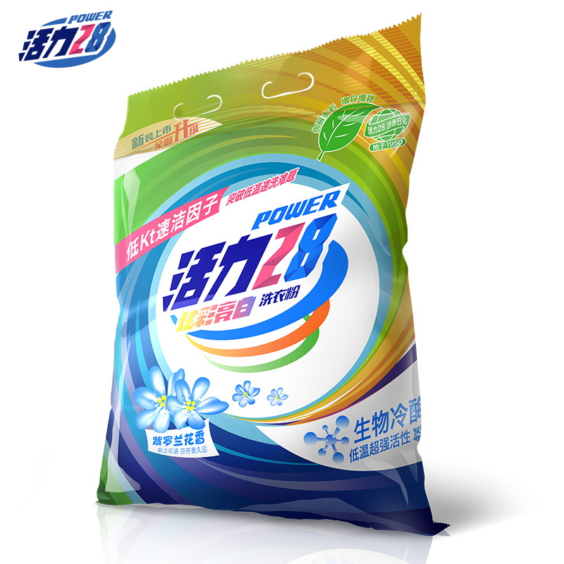 请拍2件!第二件0元!活力28炫彩洗衣粉2斤加酶花香味厂家直销