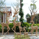 室外手工大型木质落地抽象鹿雕塑园林景观庭院花园售楼部装饰摆件
