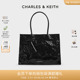 【618狂欢节】CHARLES&KEITH24新款CK2-30782346褶皱托特包腋下包