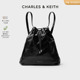 【618狂欢节】CHARLES&KEITH24新款CK2-10151393单肩水桶包双肩包