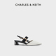 CHARLES&KEITH春夏女鞋CK1-60580246金属扣带饰尖头中跟凉鞋