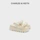 CHARLES&KEITH24夏新款CK1-70381040休闲扣饰外穿勃肯厚底拖鞋女