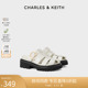 CHARLES&KEITH24春夏新款CK1-70580223复古镂空厚底罗马穆勒拖鞋