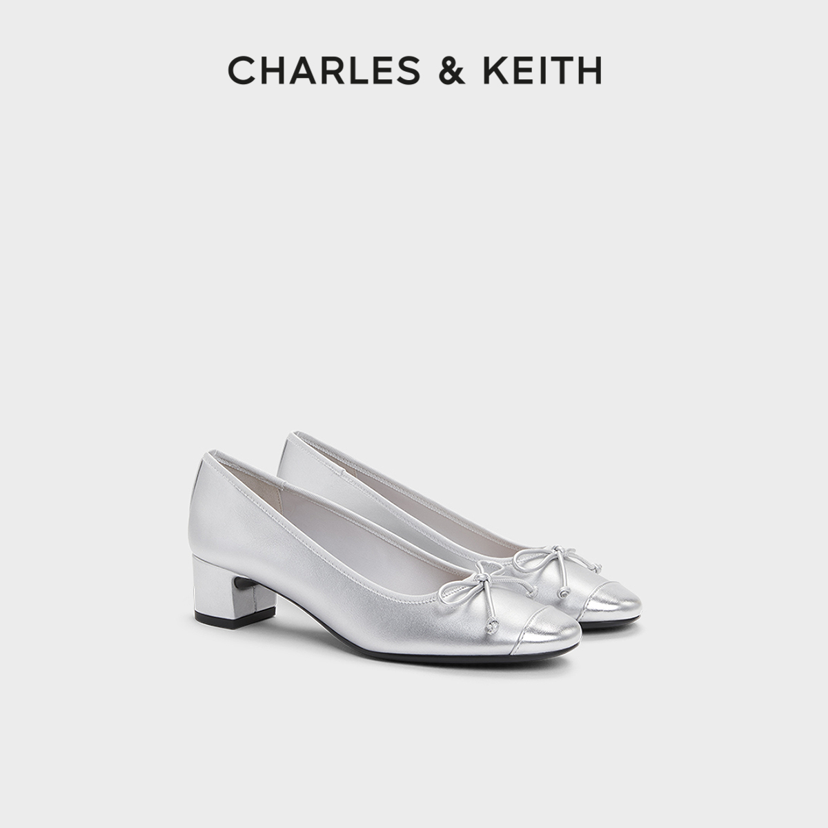 CHARLES&KEITH24春新款CK1-60920369蝴蝶结新中式芭蕾舞鞋单鞋女