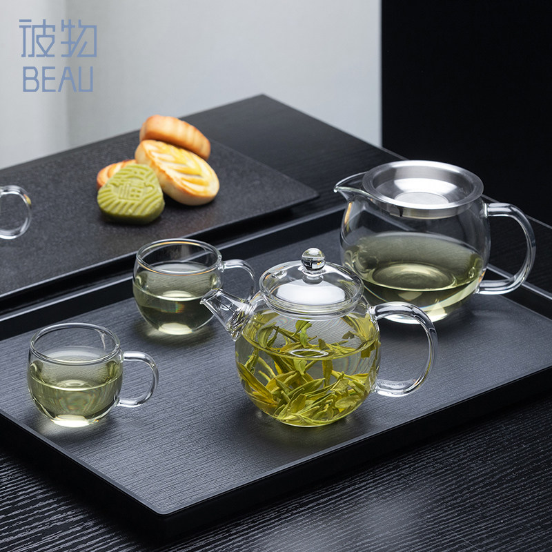 天福茗茶大器玻璃壶组小号茶壶茶杯整套装家用高端泡茶茶具耐高温
