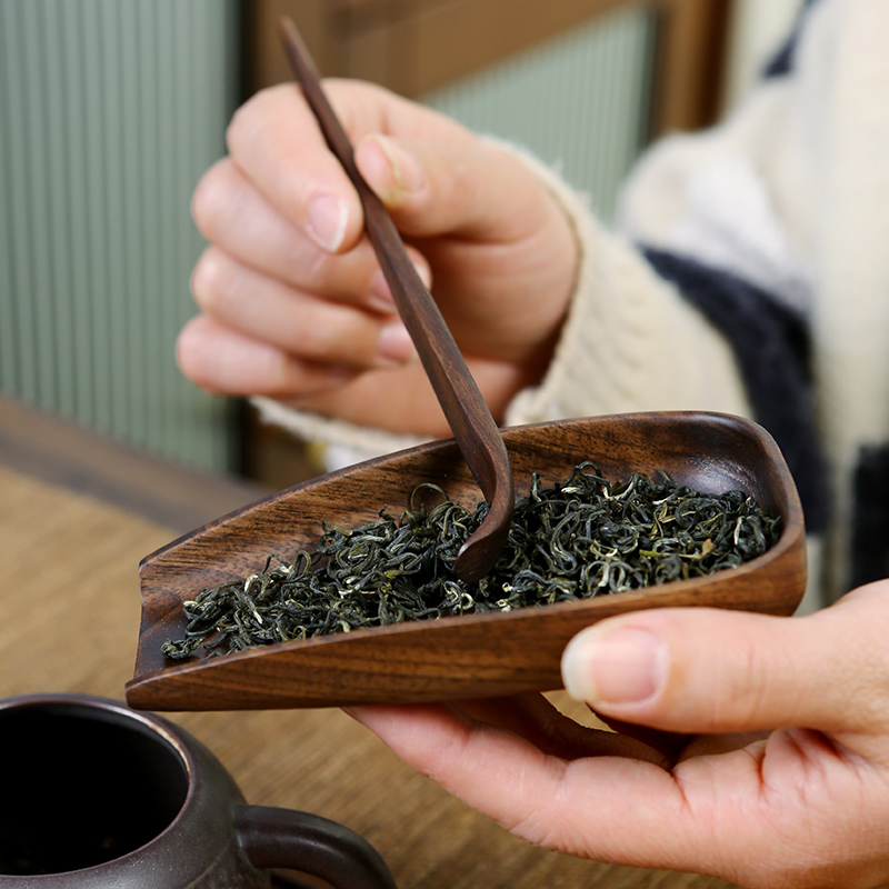 胡桃木茶则三件套装家用茶荷茶枕茶拨茶室禅意功夫茶具茶道零配件