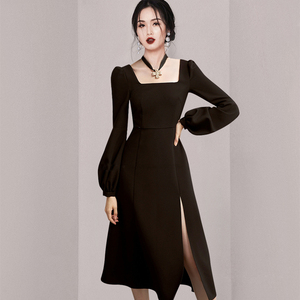 2022 spring new Korean style fashionable temperament elegant slim sexy V-neck dress waist dress