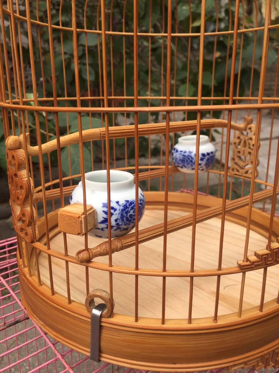 绣眼鸟笼字脚万字脚广式广笼养笼黑白金青清远鸟笼