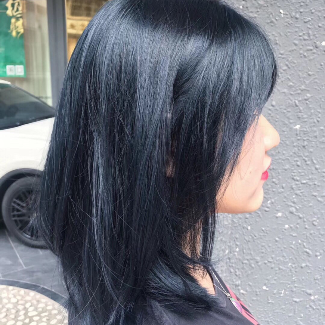 蓝黑色染发剂流行色染发2020显白