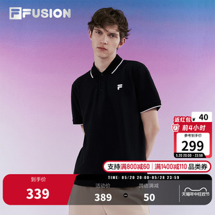 FILA FUSION斐乐polo衫男2024夏季新款纯棉透气翻领短袖运动t恤