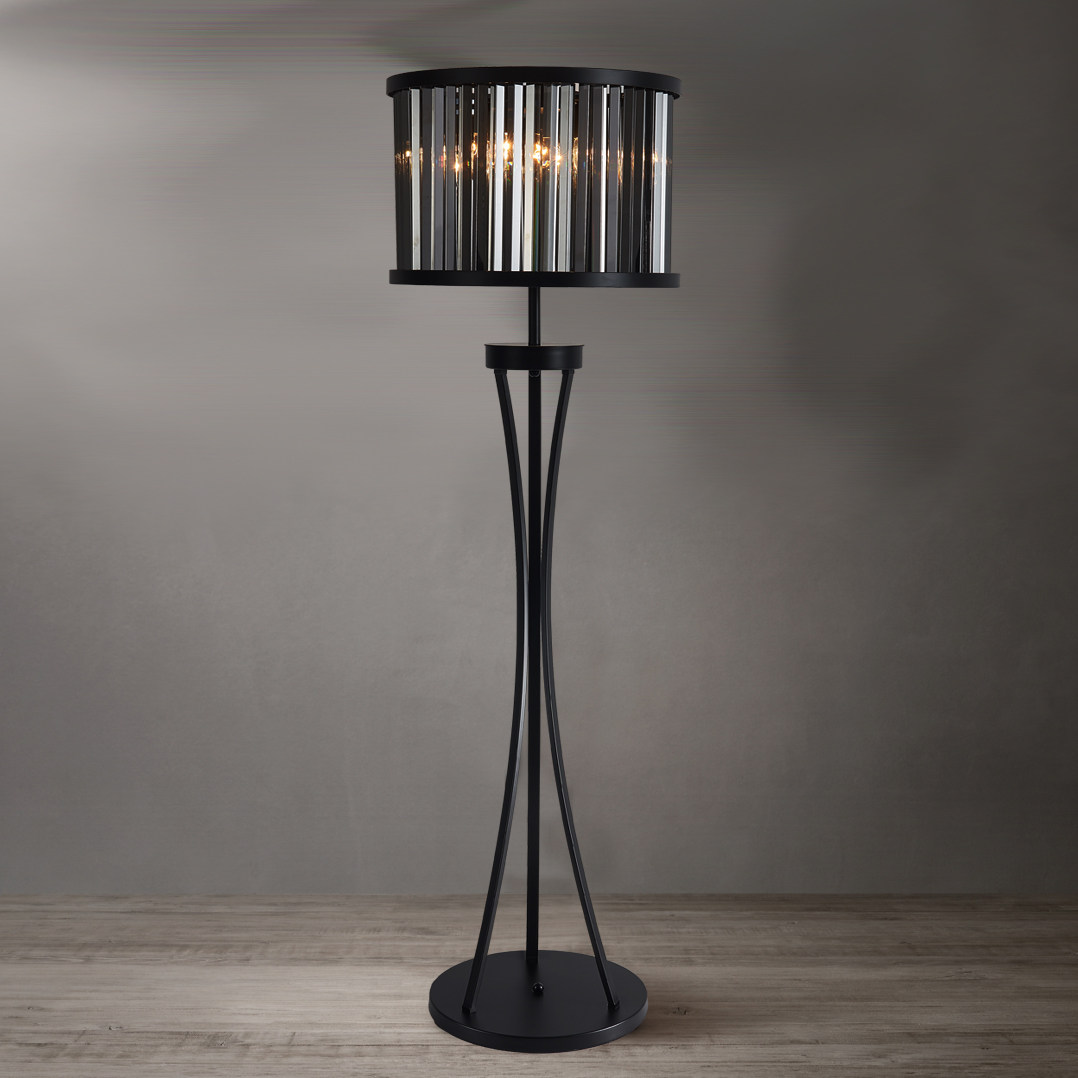 时尚奢华现代美式新古典国外样板间软装配饰设计个性水晶落地灯