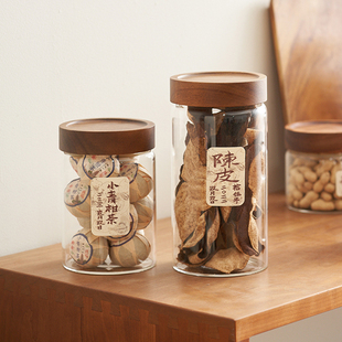 装陈皮储存罐专用茶叶罐高硼硅玻璃罐密封罐玻璃瓶食品级收纳罐子