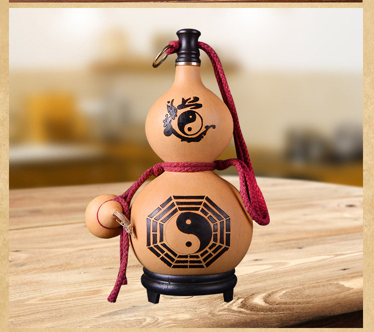 八卦酒葫芦防渗蜂蜡装酒摆件真天然水壶铜口大号酒壶酒瓶随身