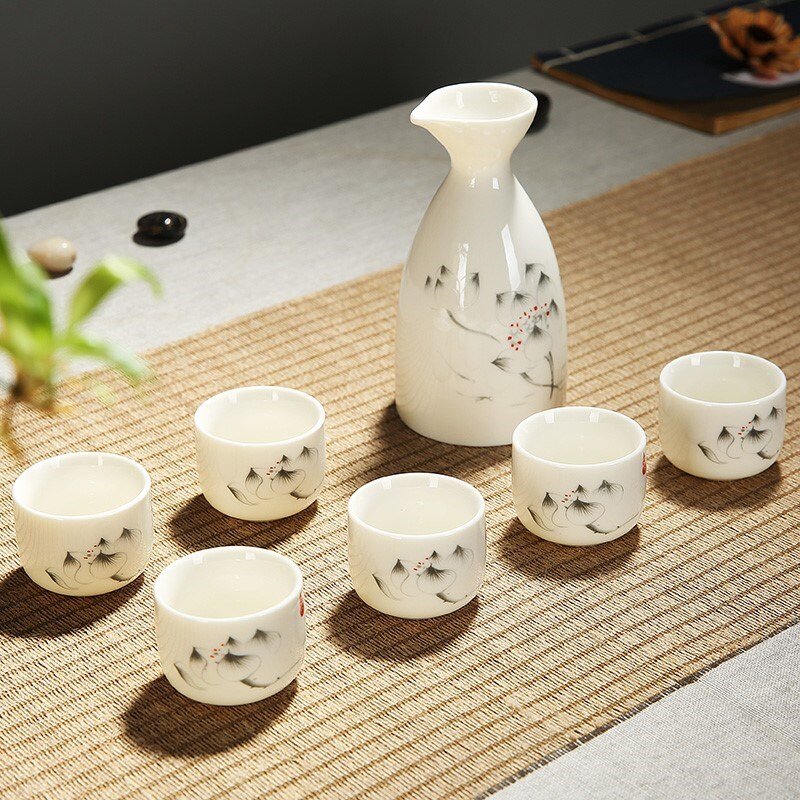 酒杯景德镇陶瓷青花家用五家酒具瓷器青花瓷一小酒盅酒杯