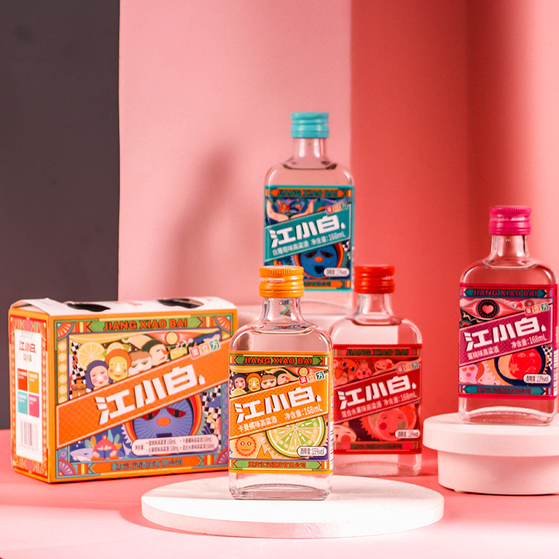 天猫￥299折后价￥108江小白水果味高粱酒15度白葡萄味168ml*6瓶箱装