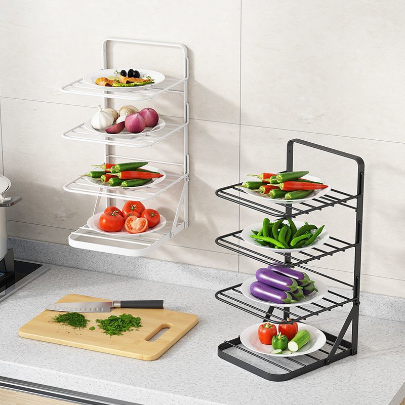 厨房备菜置物架可折叠多功能台面碗碟收纳壁挂多层配菜盘放菜神器