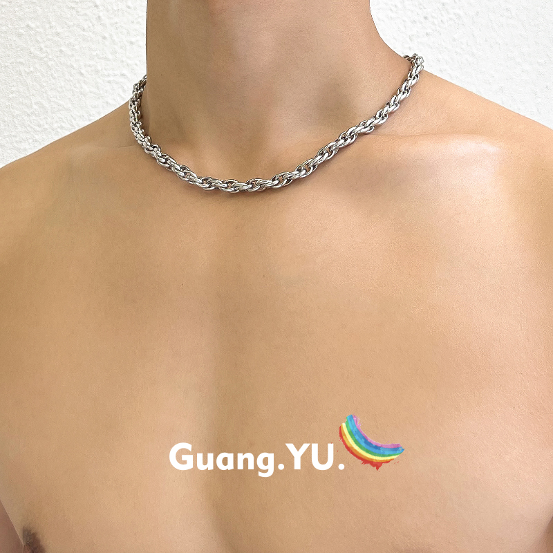 GuangYu美式麻绳项链男士嘻哈